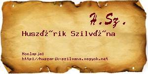Huszárik Szilvána névjegykártya